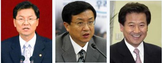 (좌로부터) 천정배 신기남 정동영