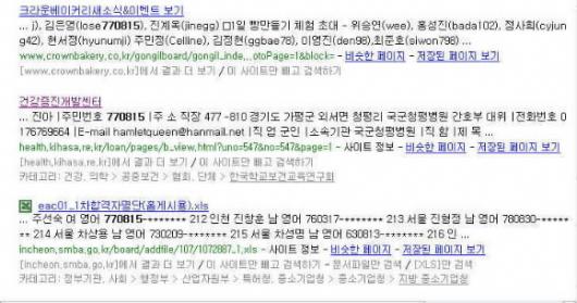 한 검색엔진에 생년월일을 써넣자 주민등록…