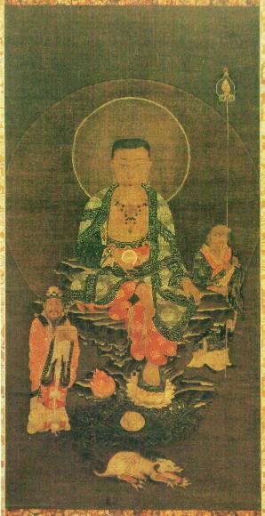 보물 1287호 고려불화 지장보살삼존도.