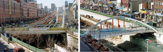 10일 청계천5가 새벽다리(왼쪽)와 청계천 7…