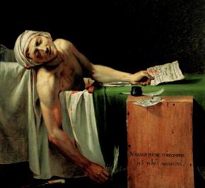 자크 루이 다비드 '마라의 죽음'. 캔버스에…