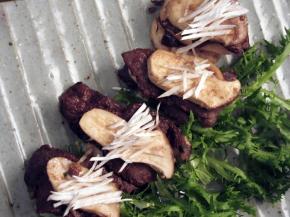 채끝등심과 새송이버섯