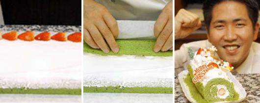 크림 바르고-돌돌 말고-그녀 앞으로(왼쪽부…