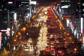 포항시 통일로의 야경