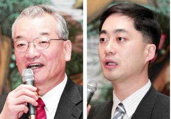 윤영달 사장(좌) 신정훈 상무(우)