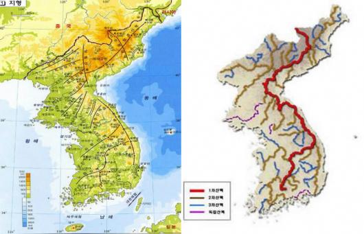 국토연구원이 작성한 새 산맥지도(오른쪽)는…