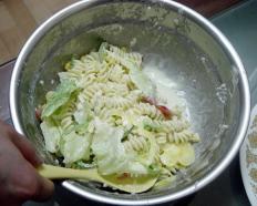 소스에 버무린 파스타