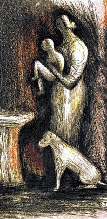 헨리 무어作. 에칭. 52.1x44cm. 1983