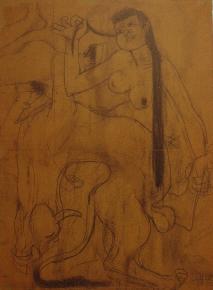 이번에 처음 공개되는 이중섭의 ‘소와 여인…