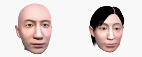 100년후 남자(왼쪽)와 여자(오른쪽) 얼굴모습