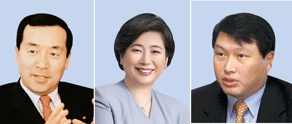 구자홍 LS회장, 현정은 현대회장, 최태원 SK회장(왼쪽부터).