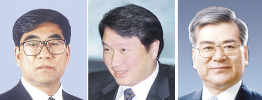 푸청위 중국석유공사 사장, 최태원 SK그룹 회장, 조양호 대한항공 회장(왼쪽부터).
