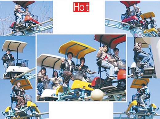 사진 연습은 놀이공원이 딱이죠. 친구들의 모습을 연속 촬영해서 편집해 봤습니다. (김은미·부산 해운대구 재송2동)