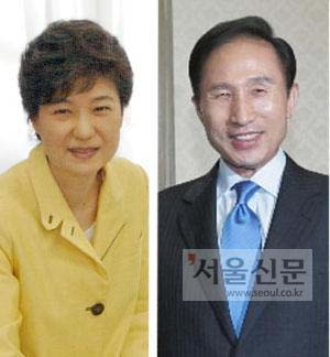 박근혜 前대표, 이명박 前서울시장