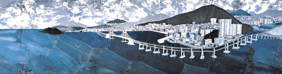 광안대교. 2004. 청바지. 191x728cm