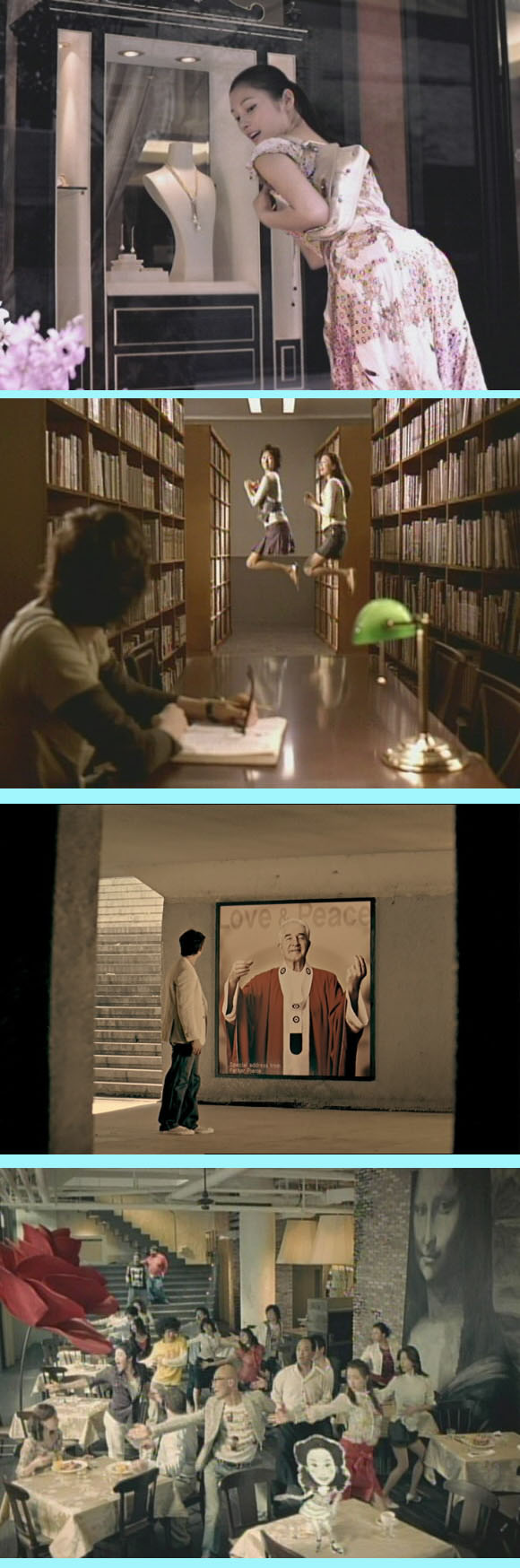 사진 위부터 국민은행 KB카드, 아웃백스테이크하우스, 던킨도너츠, BC카드.