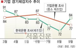 기업 체감경기지표 ‘헷갈리네’