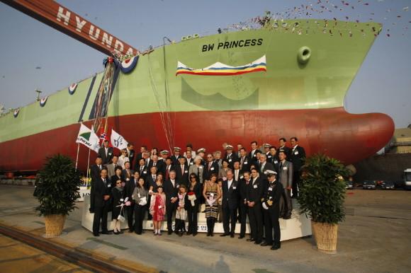 현대중공업이 세계 최초로 육상건조 방식으로 건조한 LPG선 ‘공주’. 서울신문 포토라이브러리