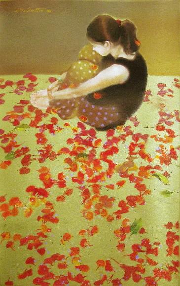 최근 인터넷 경매사이트를 통해 주목받고 있는 인도, 베트남 대표 작가의 그림들. 데브다타 파데카 ‘레드 카펫’(인도) 사진제공 이엠아트