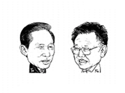 이명박 대통령 당선인(왼쪽) 김정일 북한 국방위원장