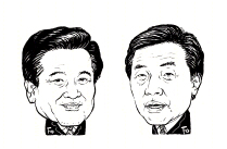 정동영 전 통일부 장관(왼쪽) 손학규 대통합민주신당 대표