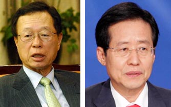 박희태 의원(사진왼쪽)·한나라당 홍준표 의원
