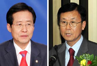 홍준표 원내대표(사진 왼쪽)·원혜영 원내대표