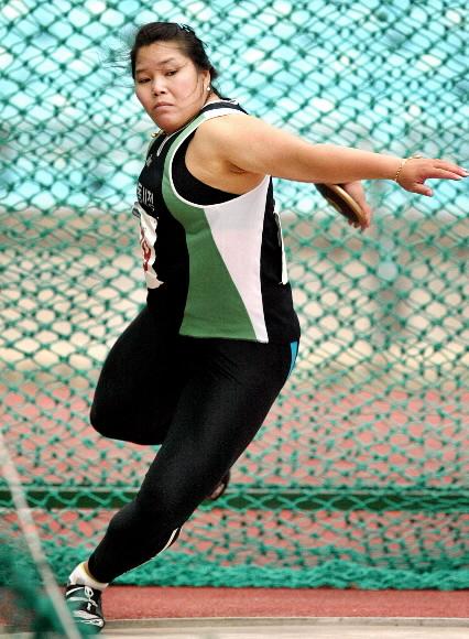이연경이 4일 대구스타디움에서 열린 전국육상경기선수권대회에서 원반을 던지기 위해 힘차게 몸을 틀고 있다. 한국육상경기연맹 제공