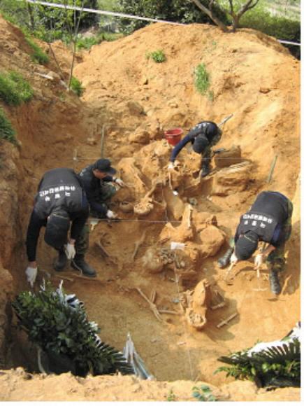 지난해 4월 경남 하동 학도병 유해 발굴현장.