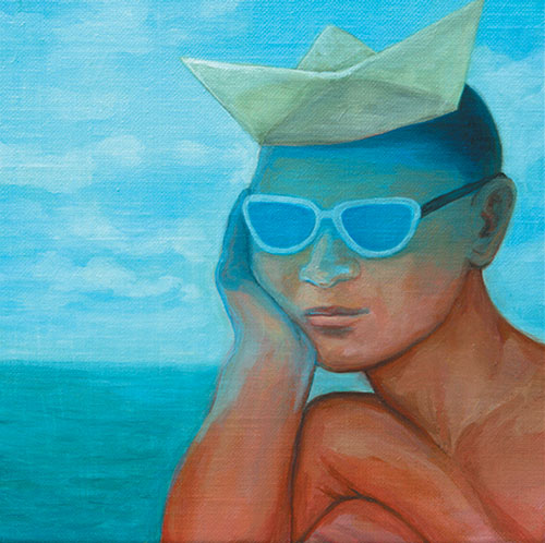 설승순·종이배가 있는 풍경, oil on canvas, 25×25cm, 2008