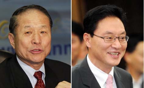 이상득 전 국회부의장(왼쪽)-정두언 의원