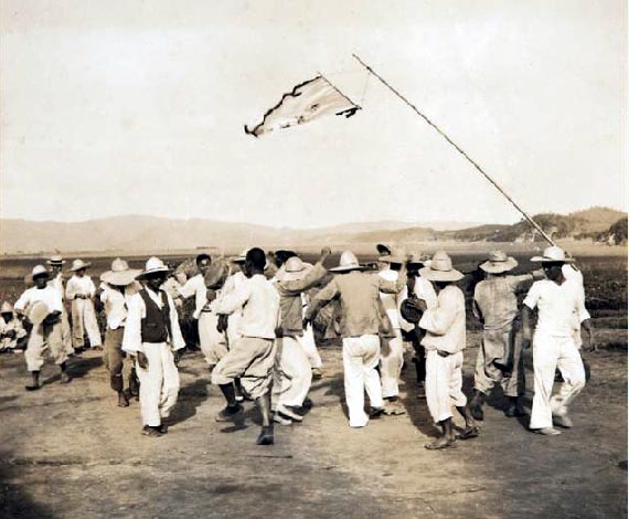 1936년 울산읍 달리의 타작마당 풍경