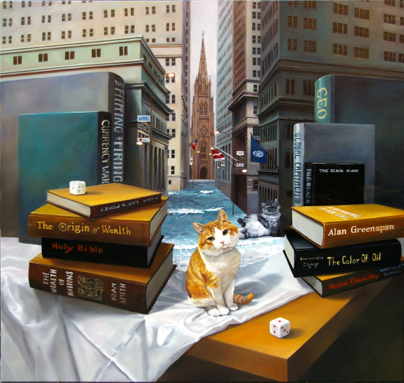 이경미의 ‘월스트리트 온 더 테이블2’. 100 X 100㎝