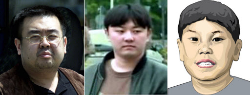 북한 김정일 국방위원장의 후계자로 유력하게 거론되고 있는 셋째아들 김정운의 베른국제학교 시절의 생활상을 스위스 시사주간 레브도가 지난 5일 보도했다. 왼쪽부터 김정일 위원장의 맏아들인 정남(38)과 둘째 정철(28), 정운의 일러스트. 연합뉴스 