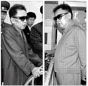 조선중앙통신이 지난 20일 공개한 북한의 김정일 국방위원장의 야위고 수척해진 모습의 사진(왼쪽)이 종전의 배가 나온 모습과 대조적이어서 이를 둘러싸고 여러 분석이 나오고 있다.  서울신문 포토라이브러리