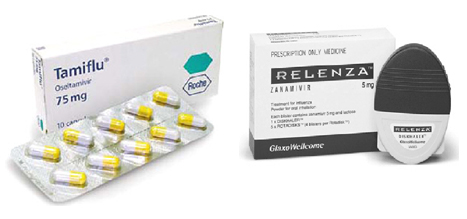 타미플루(사진 왼쪽), 리렌자