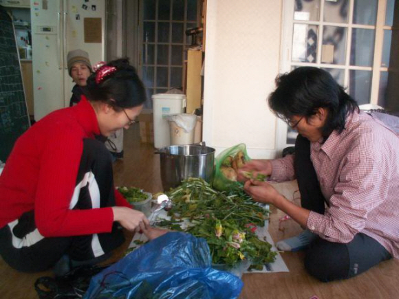 서울 용산구 용산동에 있는 공동가정 ‘빈집’에 사는 사람들이 함께 식사준비를 하고 있다. 빈집 제공