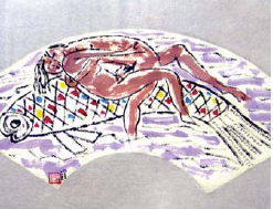 이왈종 작품. 생활의 중도Ⅰ 24X27.2㎝ 장지에 혼합재료 1988