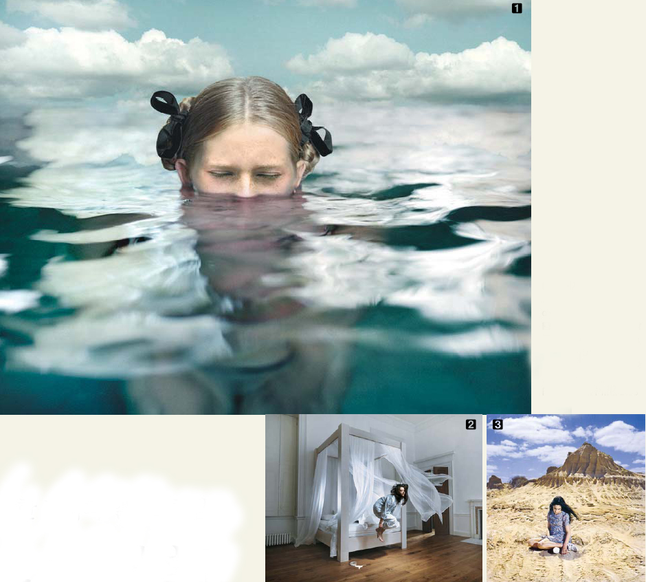 ① 루비자 링보르그 작품. Holding Breath, 74X93㎝, C-print, 2004  ② 줄리아 풀러톤 바턴 작품. Bedroom, 63.5X79㎝, C-Print, 2008.  ③ 폴리세니 파파페트루 작품. Wild World, 85X85㎝, Pigment Ink Print, 2008