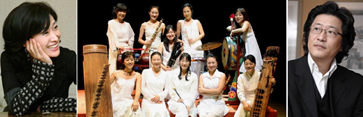 ‘사랑의 플루트 콘서트’를 18년째 해오고 있는 배재영(왼쪽부터) 동국대 교수, 6년 이력의 ‘예술과 함꼐하는 희망나눔 콘서트’에 출연하는 여성국악실내악단 다스름, 5년 전부터 ‘러브 바이러스 콘서트’를 열고 있는 지휘자 서희태.