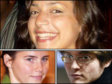 사진 위부터 시계 반대방향으로 메레디스 커처,아만다 녹스와 라파엘로 솔레치토.BBC 홈페이지