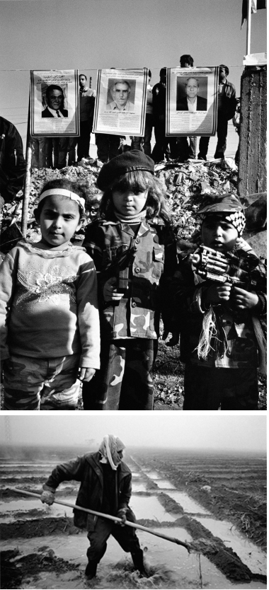 박노해 시인의 사진작품들. ‘죽은 아빠의 사진 앞에서’, 레바논, 2008(위)‘유프라테스 강가의 농부’, 시리아, 2008(아래)