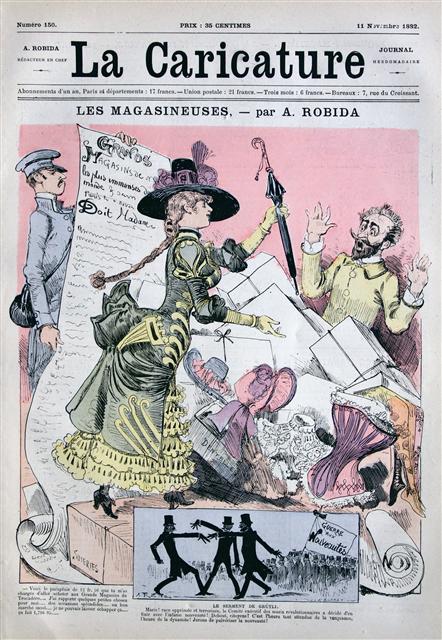 1882년 11월 11일자 ´라 카리카튀르´의 표지. 백화점의 탄생을 묘사했다.