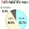 박근혜 43%·안철수 49%…대선후보 양자대결 경우