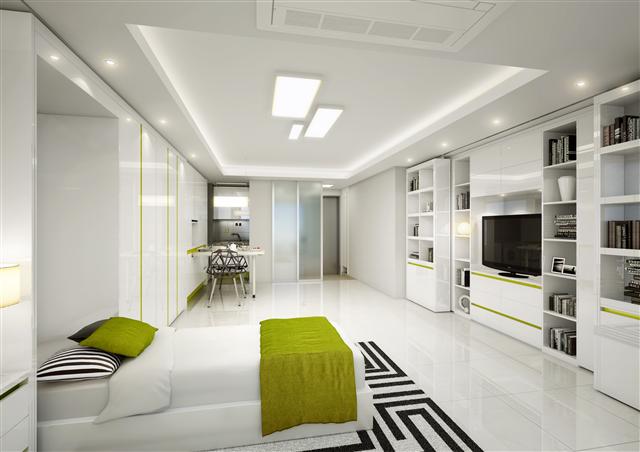 스마트 기능을 접목한 아파트들이 늘고 있다. 한화건설의 가변형 스마트 평면을 도입한 아파트 내부. 한화건설 제공