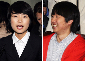 박근혜 키즈로 불리는 손수조(왼쪽) 후보와 이준석 비대위원. 김명국기자 daunso@seoul.co.kr