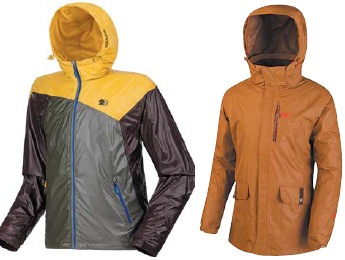 코오롱스포츠 방풍재킷 ‘스마이트’(왼쪽) 밀레 ‘매킨토시 남성 재킷’(오른쪽)