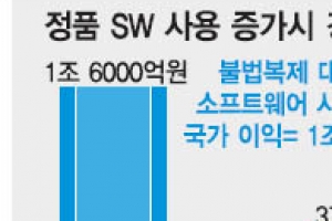 “SW 정품사용 1% 늘면  GDP 1조 6000억↑효과”