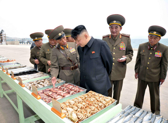 김정은, 동해후방기지 시찰  김정은 북한 국방위원회 제1위원장이 북한 군 수산물 생산기지인 제639군부대의 동해후방기지를 시찰하고 있다. 조선중앙통신은 26일 이 내용을 보도하면서 정확한 촬영 날짜는 밝히지 않았다. 어선과 냉동 및 절임 설비 등을 갖춘 이 부대는 각종 수산물을 군인들과 군수공업 노동자, 평양시 어린이 등에게 공급해 온 것으로 알려졌다.  평양 조선중앙통신·연합뉴스