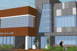 1층은 경로당 2층은 문화공간 마당은 운동공간